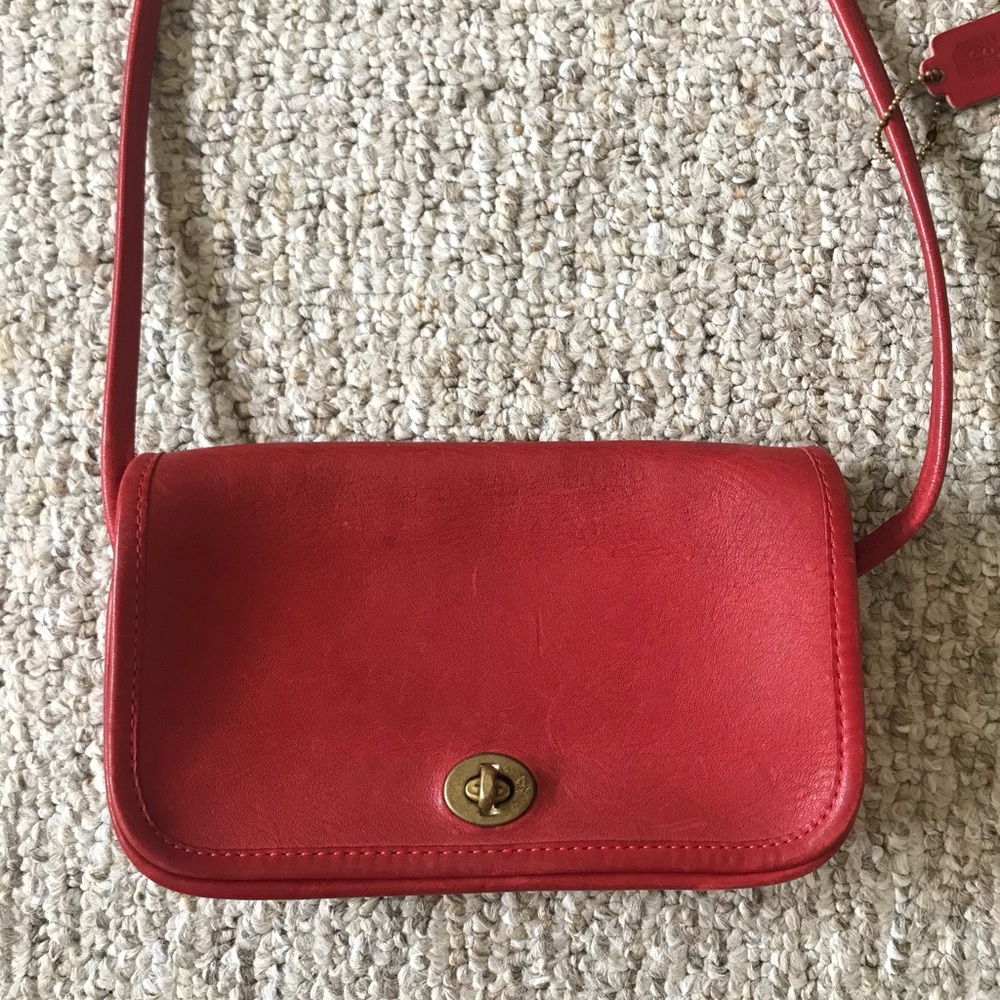 Vintage Coach Red Crossbody Purse